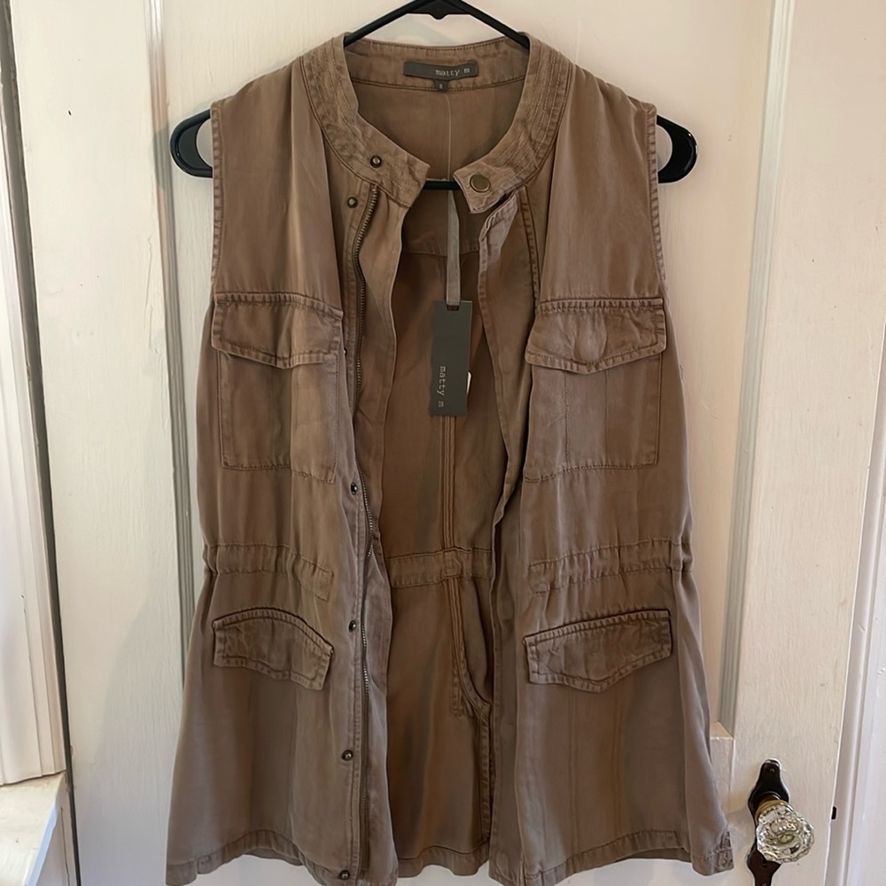 Marty M Cargo Vest - New with Tags - Adjustable Button Up - Size Small